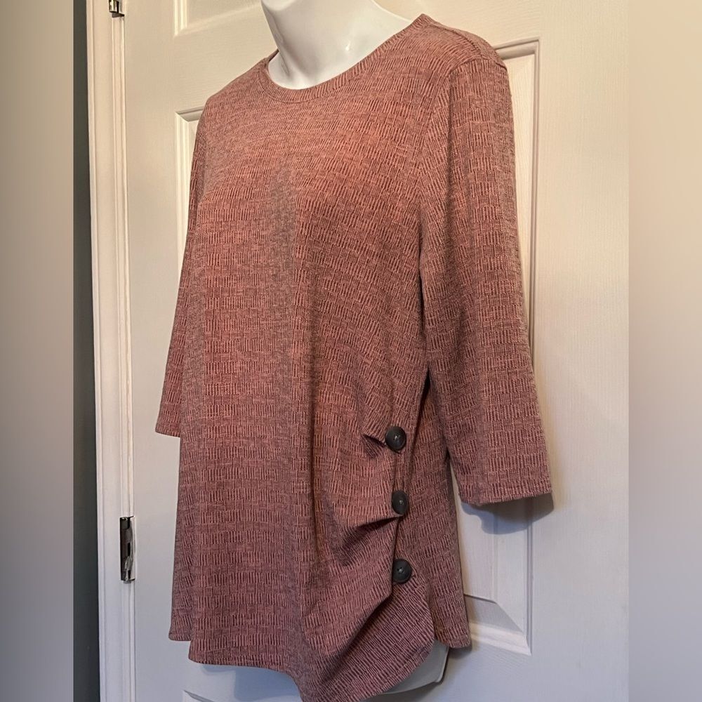 Tunic style with Button detail pullover knit top Sz small